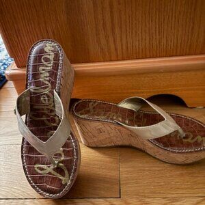 Size 4 Sam Edelman leather patent wedge sandal